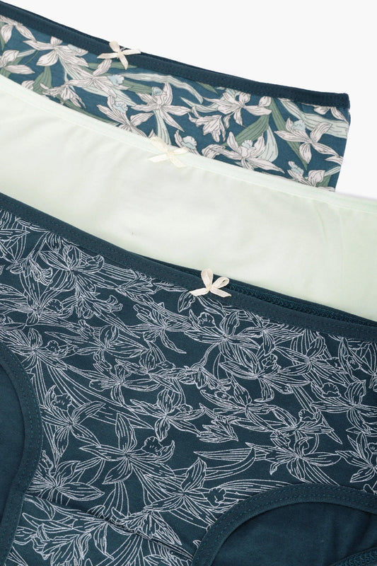 مجموعة من 3 سراويل داخلية ملونة