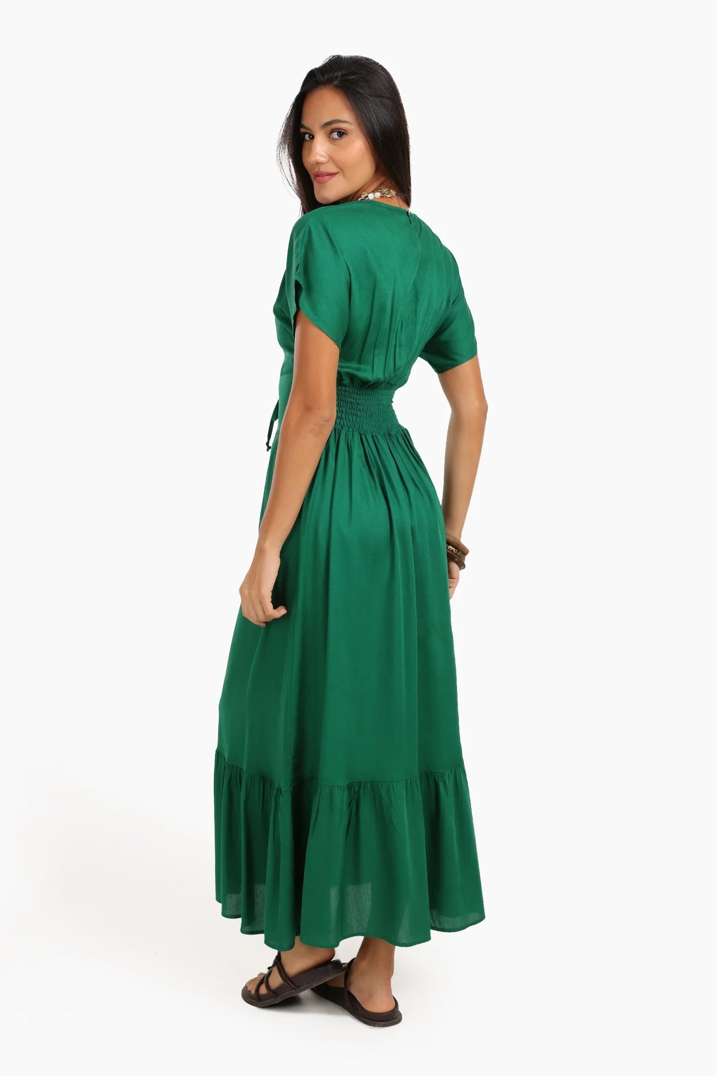 Maxi Dress with Front Drawstring