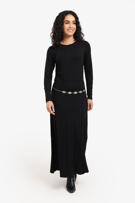 فستان محبوك طويل