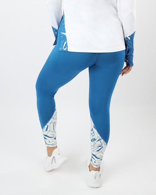 Blue Half & Half Soft Leggings