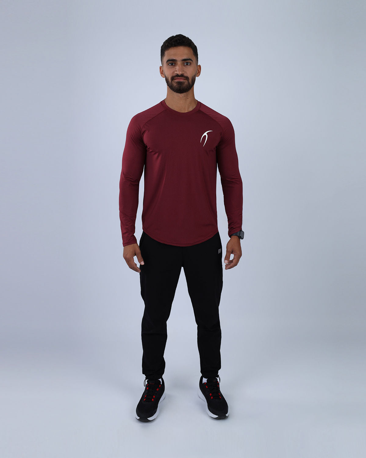 Burgundy Long Sleeve Running T-shirt