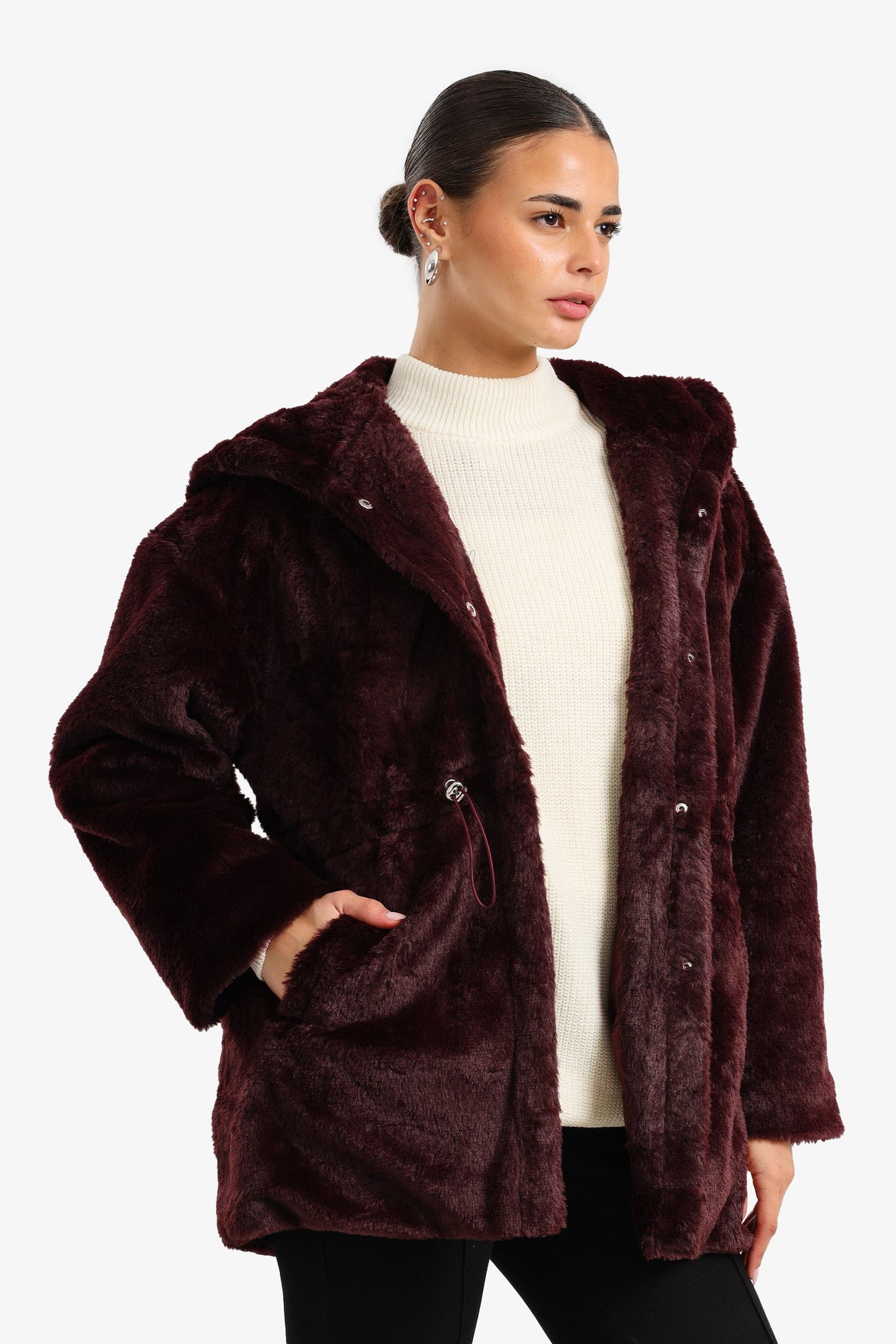 Cozy Hooded Faux Fur Coat