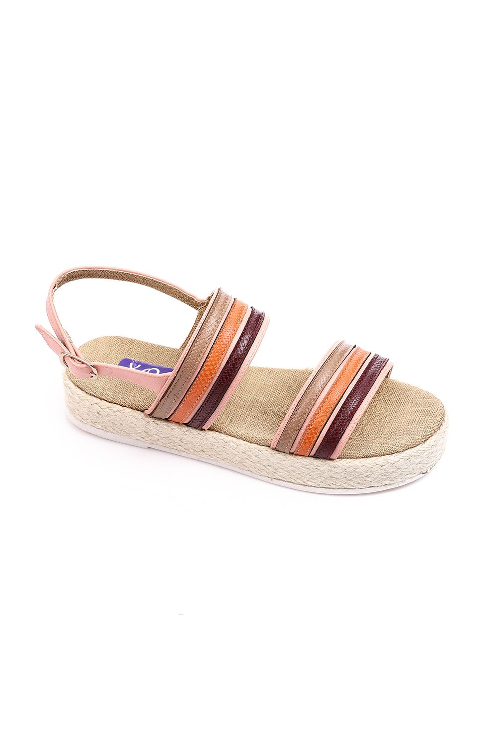 Rose Comfy Striped Leather Sandal