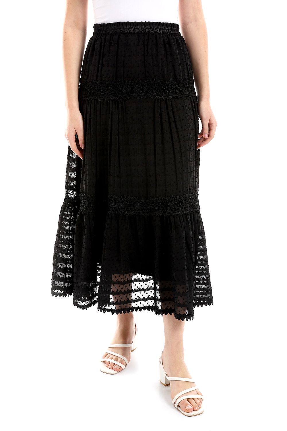 Chiffon & Lace Lined Skirt