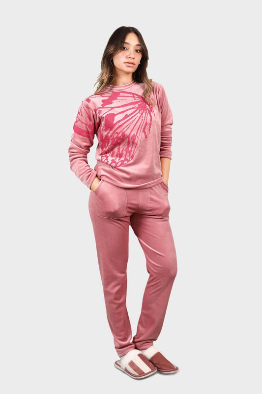 طقم بيجامة مطبوع عليه أحلام الفراشة