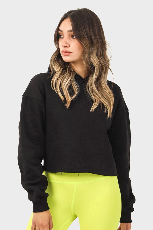 Unfinished Style Cropped Hoodie