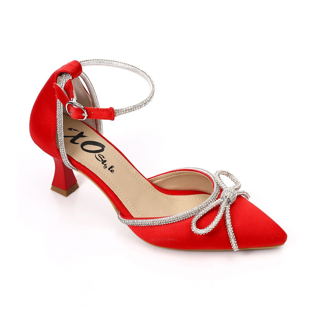 Strass Bow Detailing High Heels