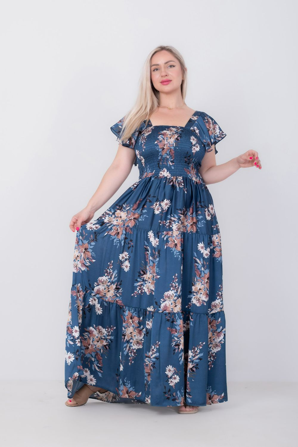 Satin Floral Dress