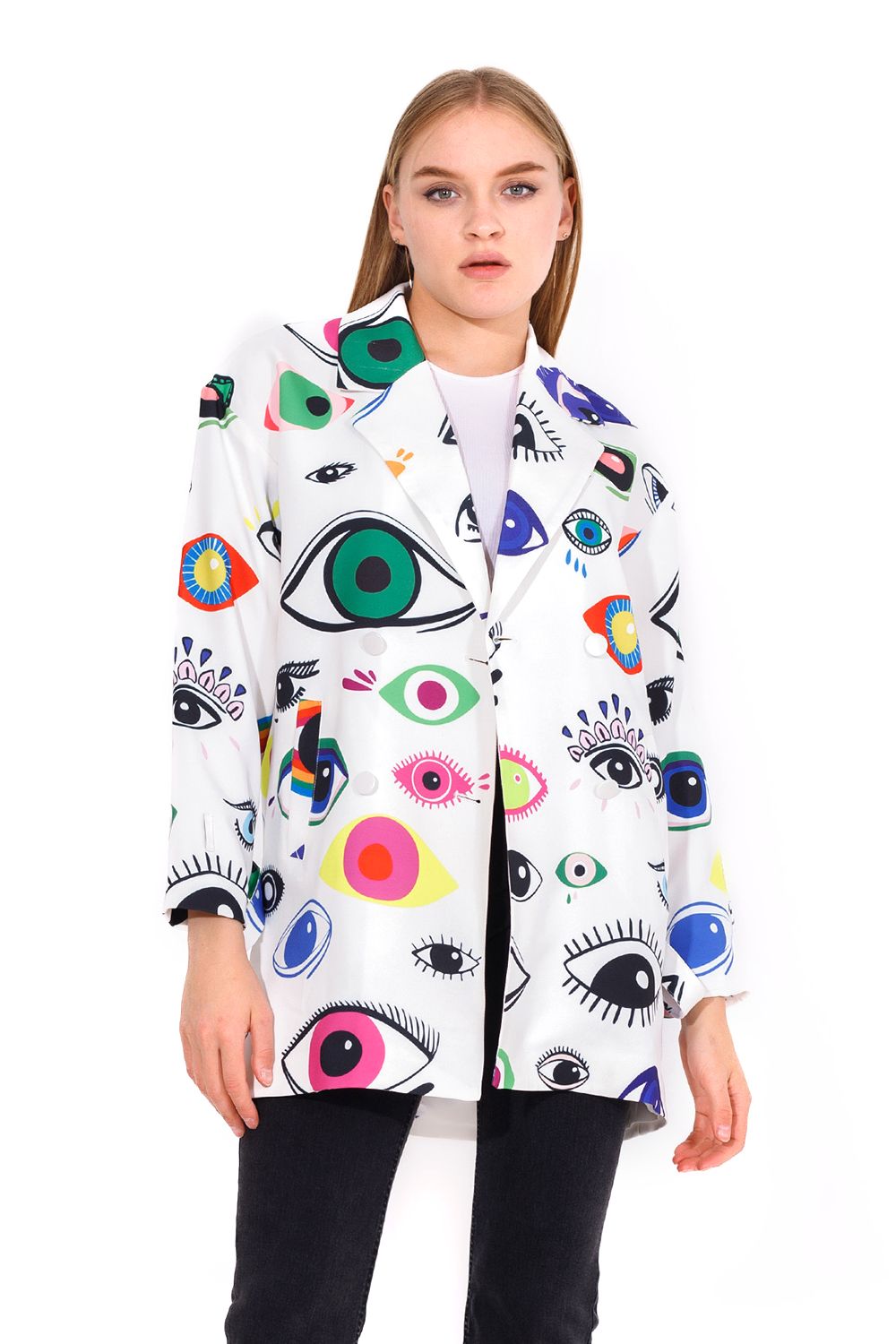 Eyes Printed Blazer