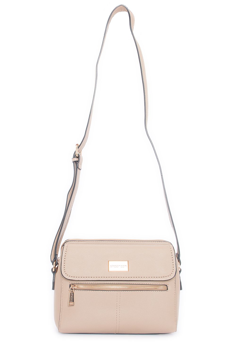 Front Pocket Cross Body Bag Pale Taupe