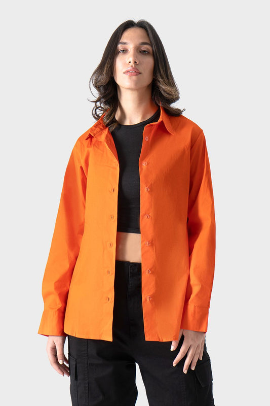 قميص بحواف دائرية برتقالي