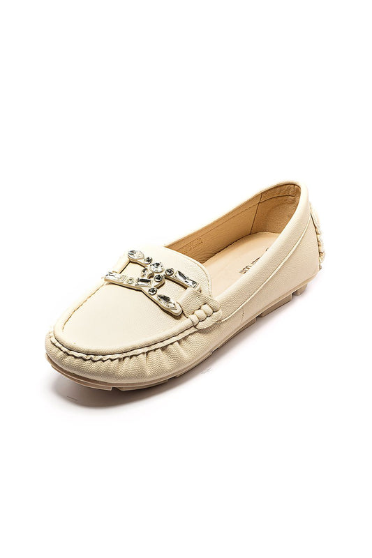 حذاء فلات بحلية كريستالي الشكل