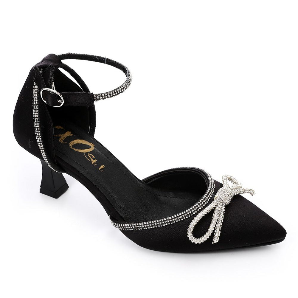 Strass Bow Detailing High Heels