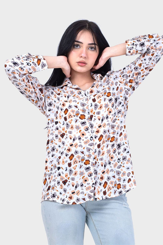 بلوزة منقوشة بأزرار