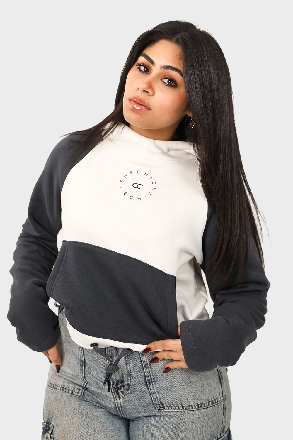 Drawstring Cropped Hoodie