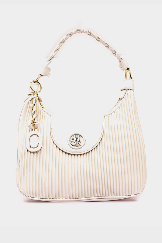 شنطة يد جلد مضلع