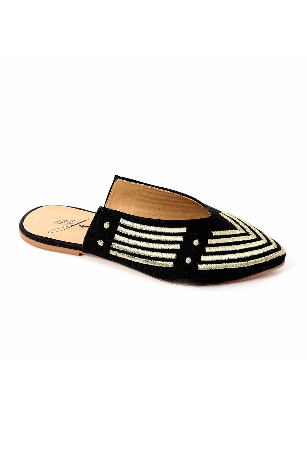 Pointed Toecap Flat Mule Shoes