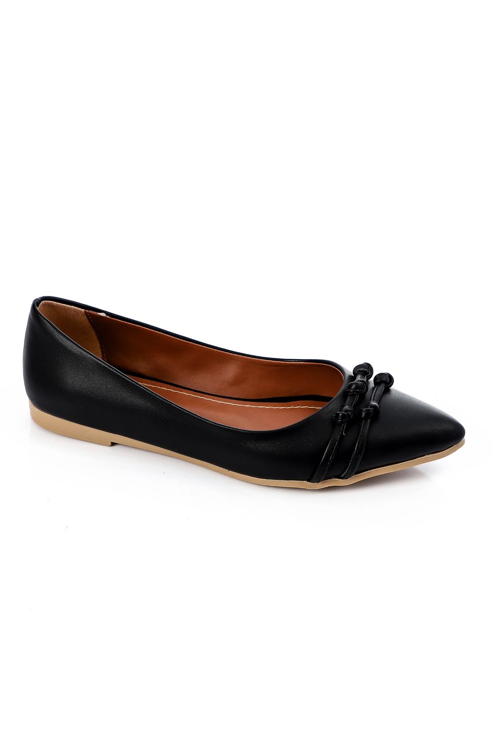 Black Pointed Toe Cap Ballerina