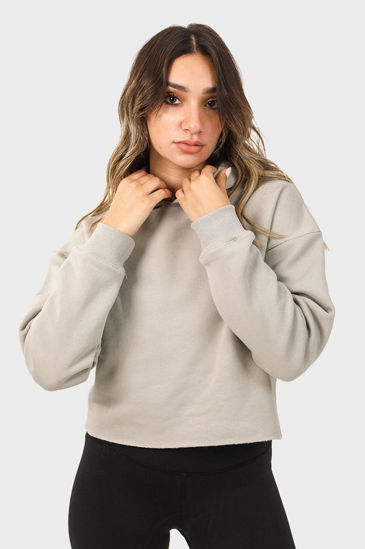 Unfinished Style Cropped Hoodie
