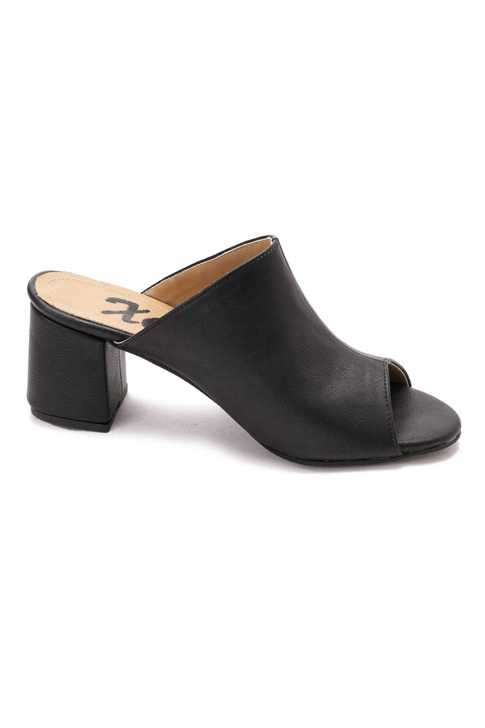 Black Classic Heeled Slipper