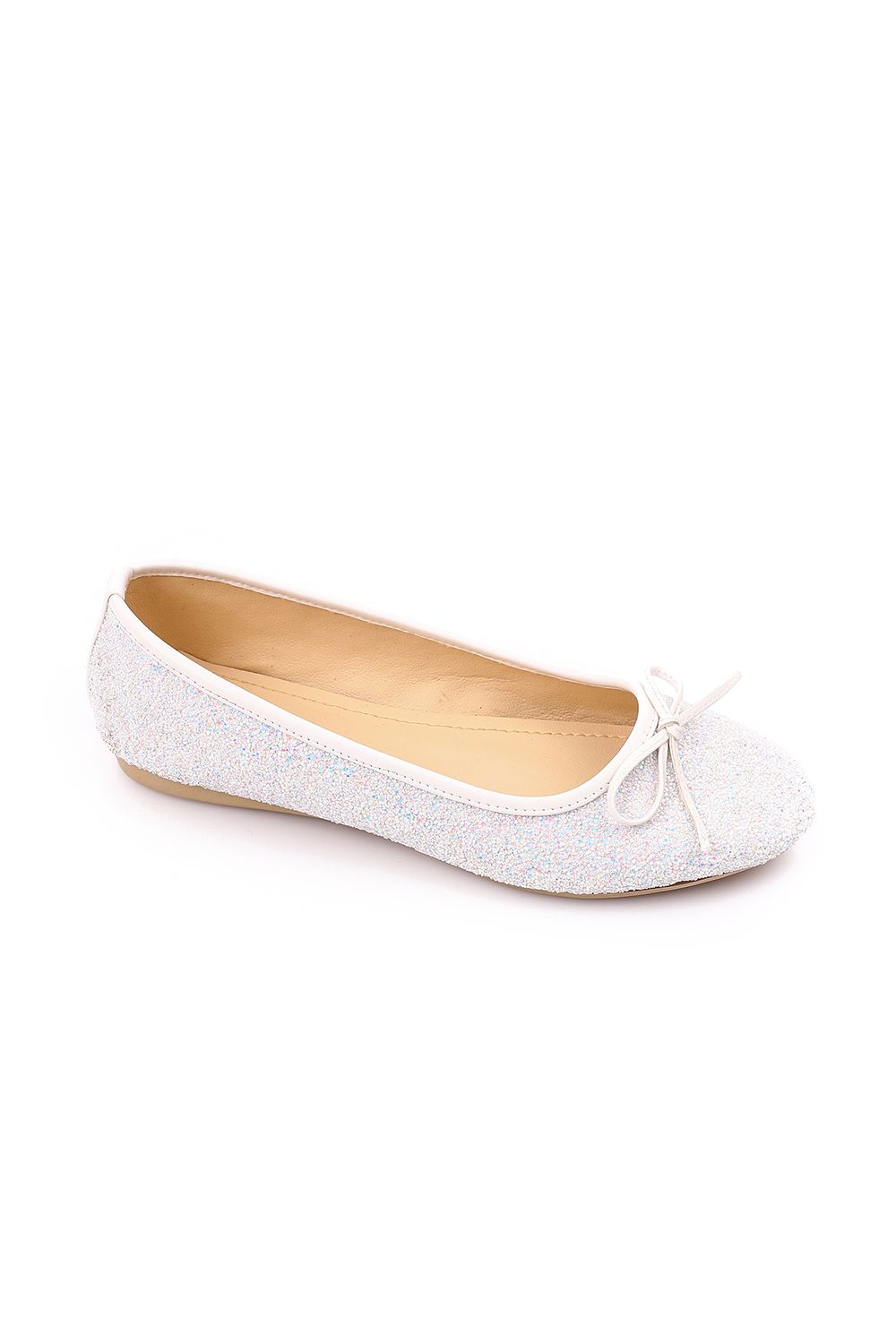 White Comfortable Glittery Ballerina