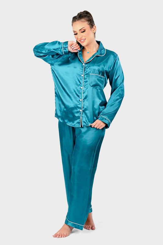 Satin Pajama Set of Top and Pants