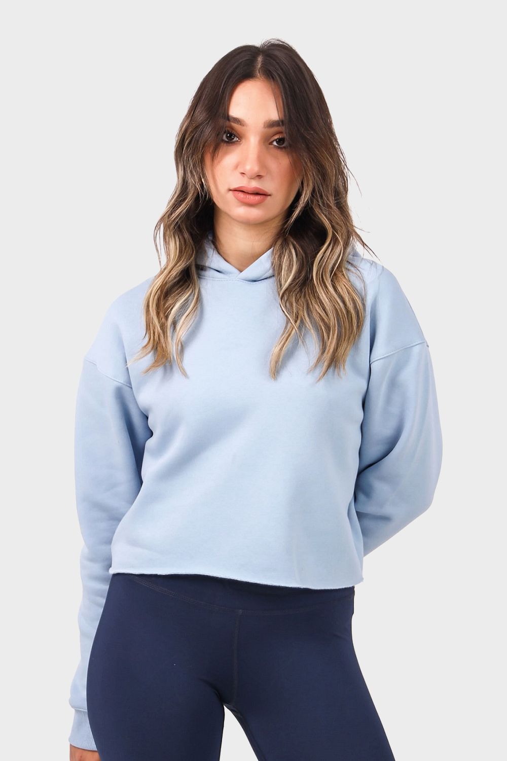 Unfinished Style Cropped Hoodie - هودي قصير بتصميم غير مكتمل