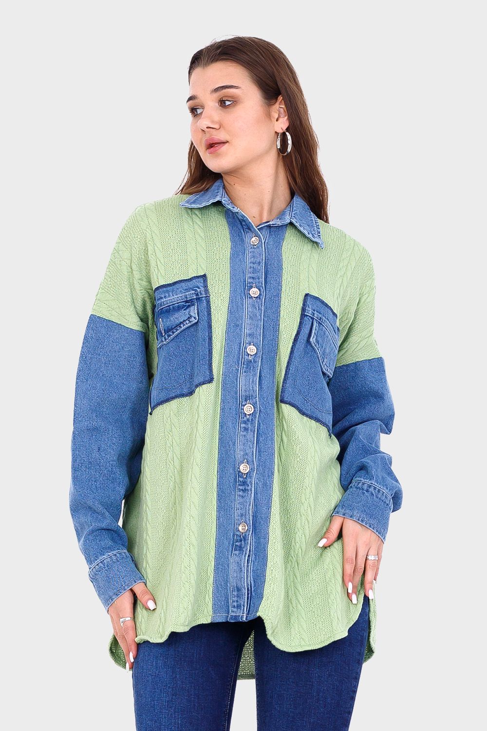 Knitted Jeans Shirt