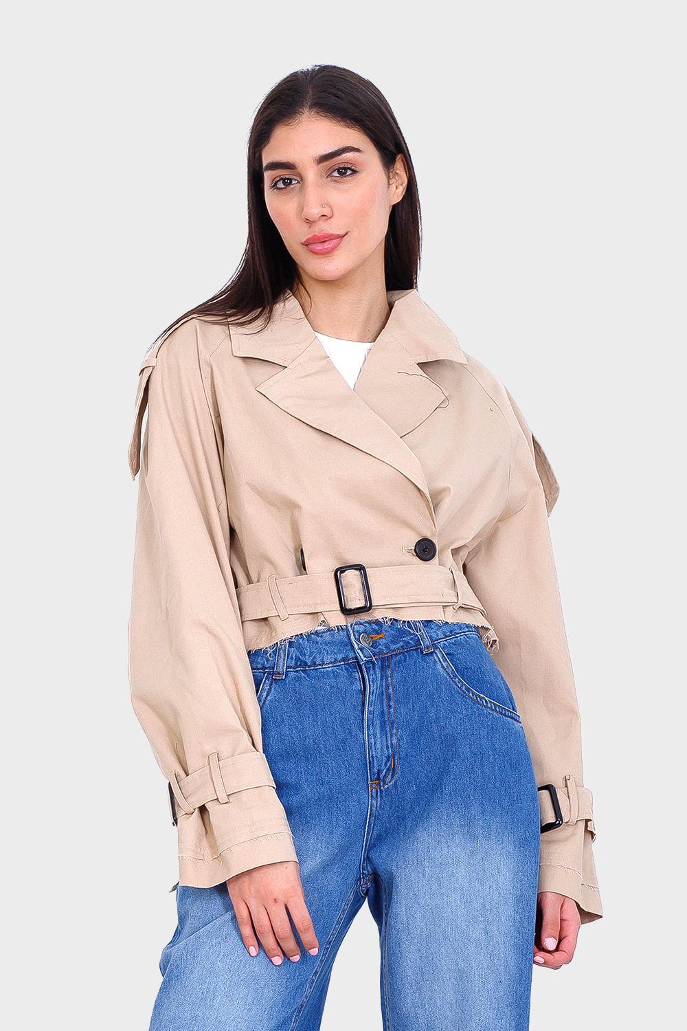 Cropped Trench Jacket