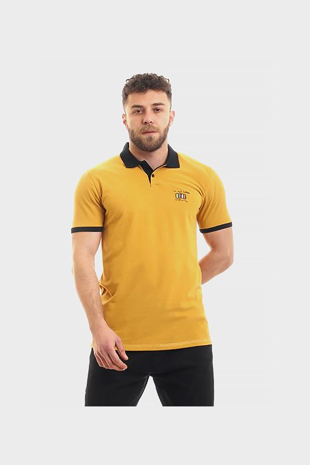 Bi-Tone Polo T-Shirt with Side Small Logo
