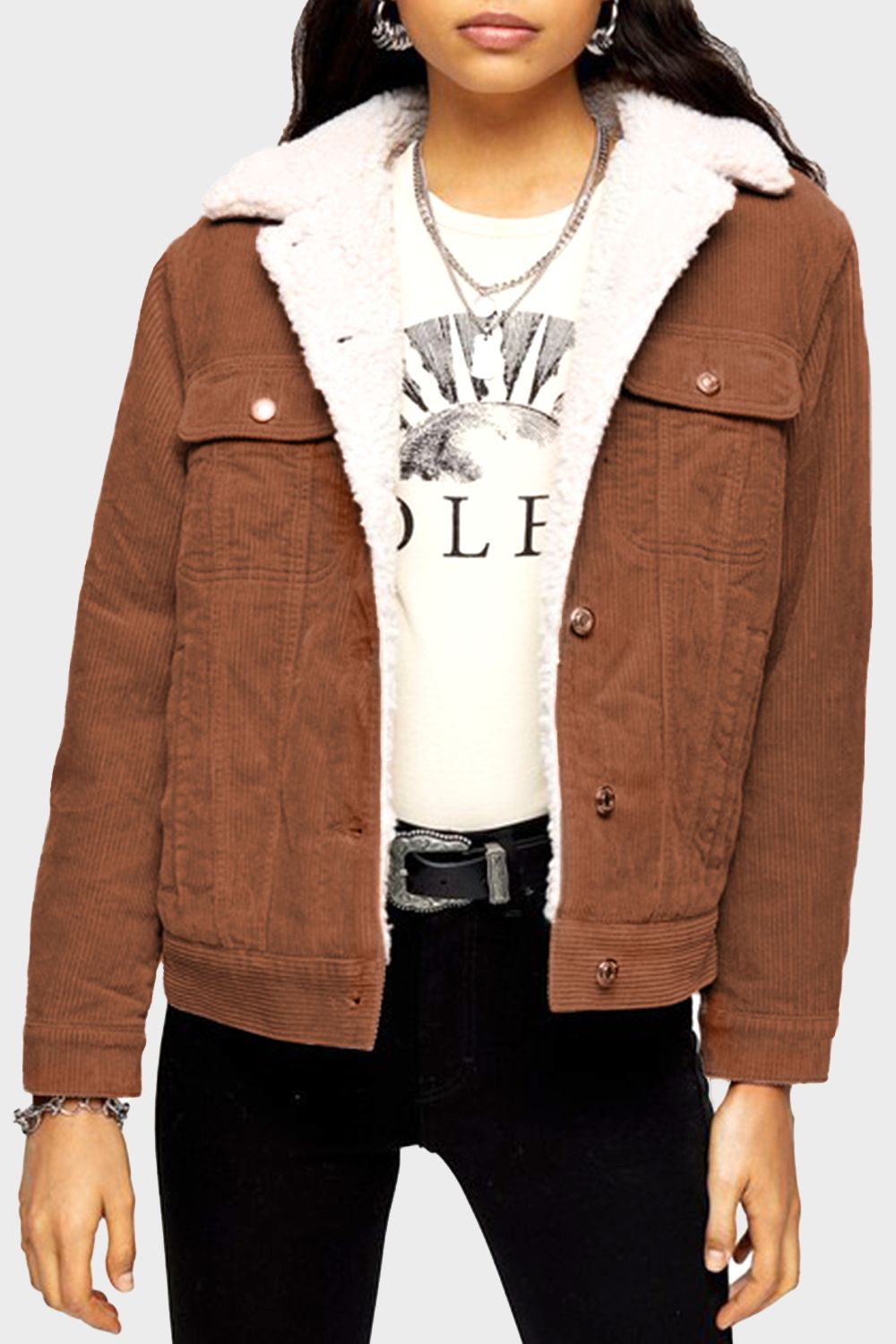 Front Pocket High Hips Jacket