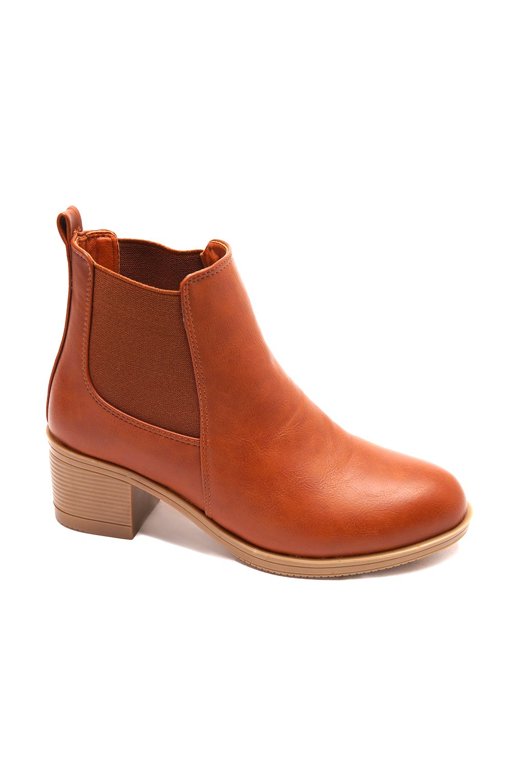 Havana Elastic Side Heeled Ankle Boots