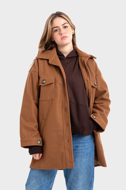 جاكيت بتصميم قميص أوفر سايز هافان، بريميوم لاين