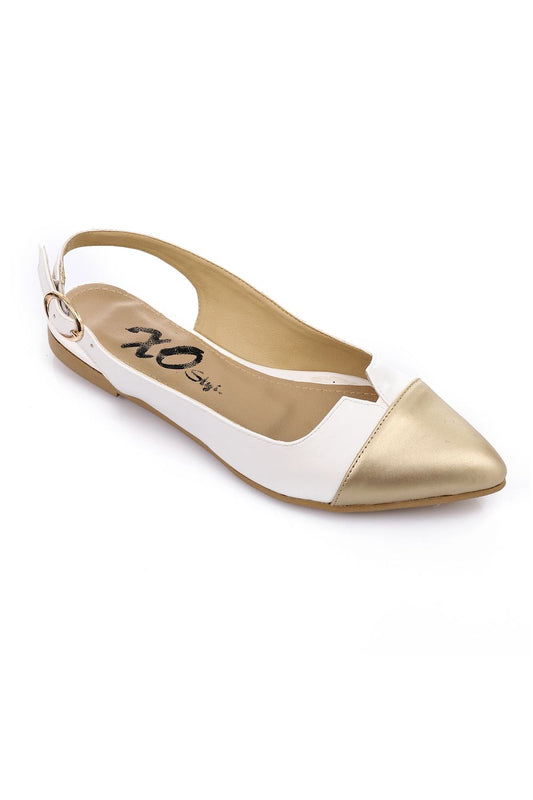 حذاء بالرينا ثنائي اللون مفتوح من الخلف