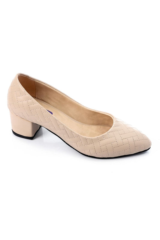 أحذية جلدية عالية الكعب مخيطة