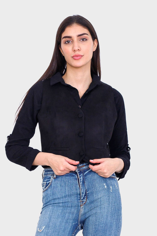 سترة سادة بأزرار