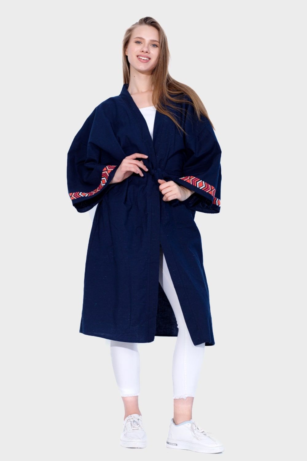 Linen Kimono with Tie-Belt