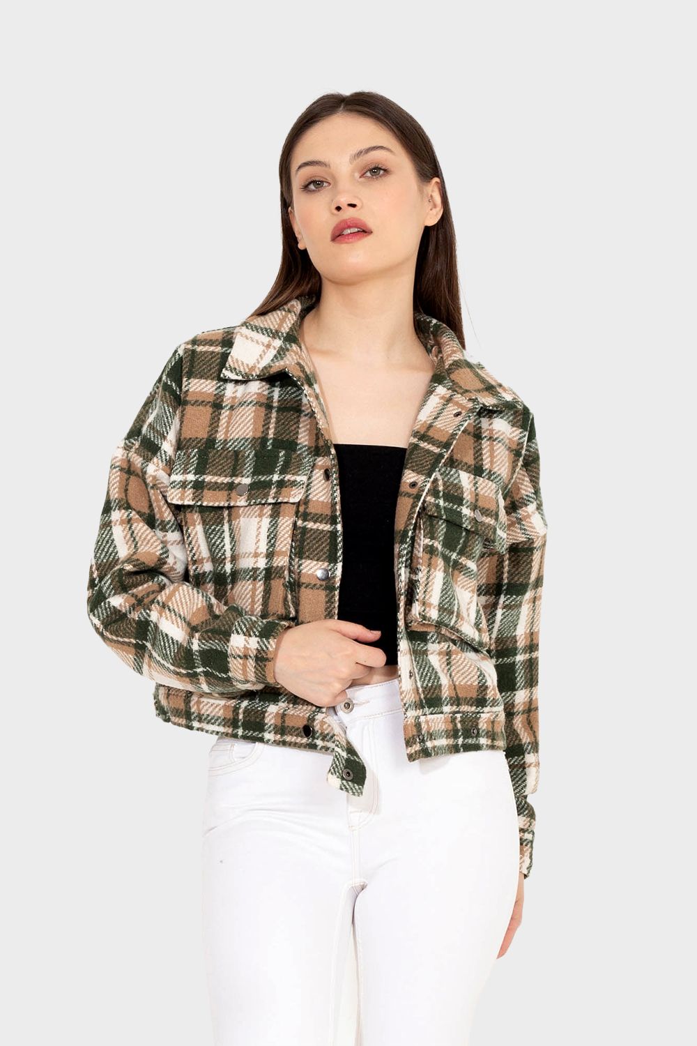 Short Checkered Jacket