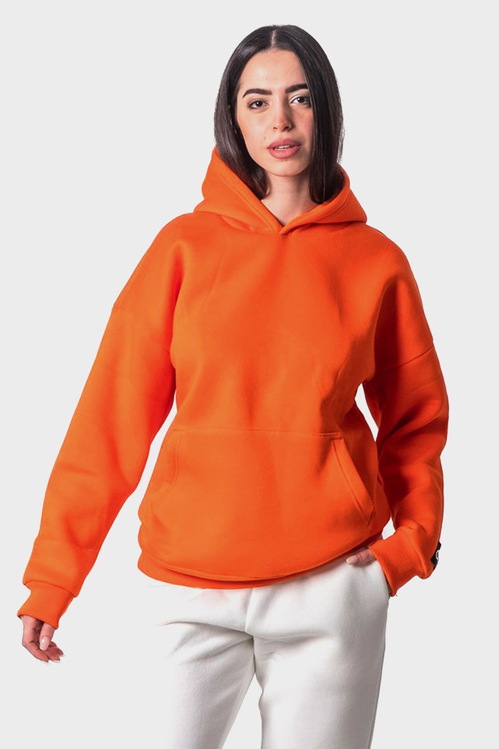 Oversized Basic Hoodie Orange