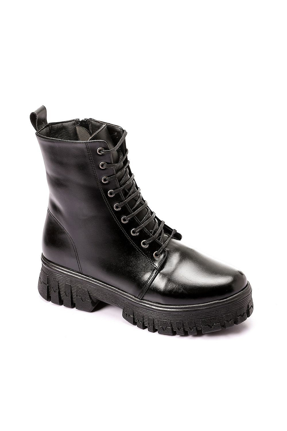 Black Chunky Half Boot