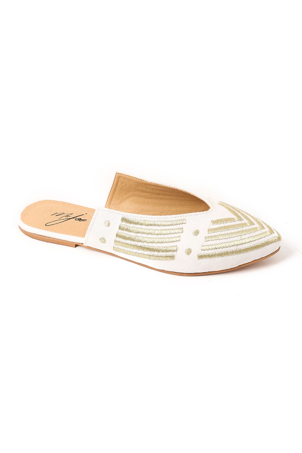 Pointed Toecap Flat Mule Shoes