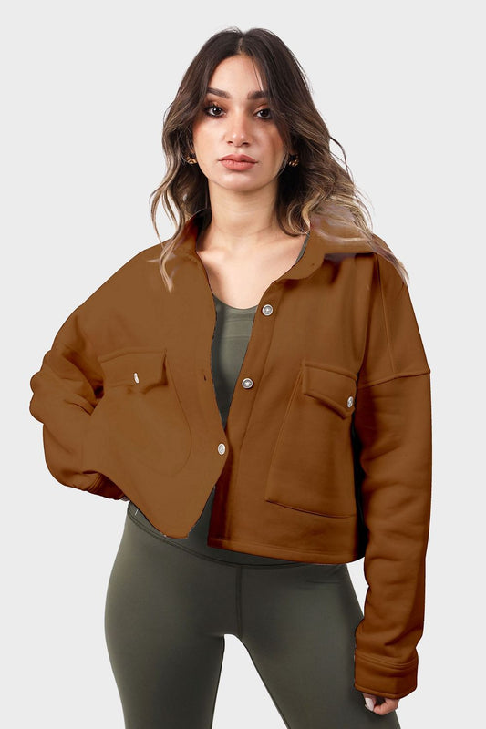 Crop Shirt with Chest Pockets