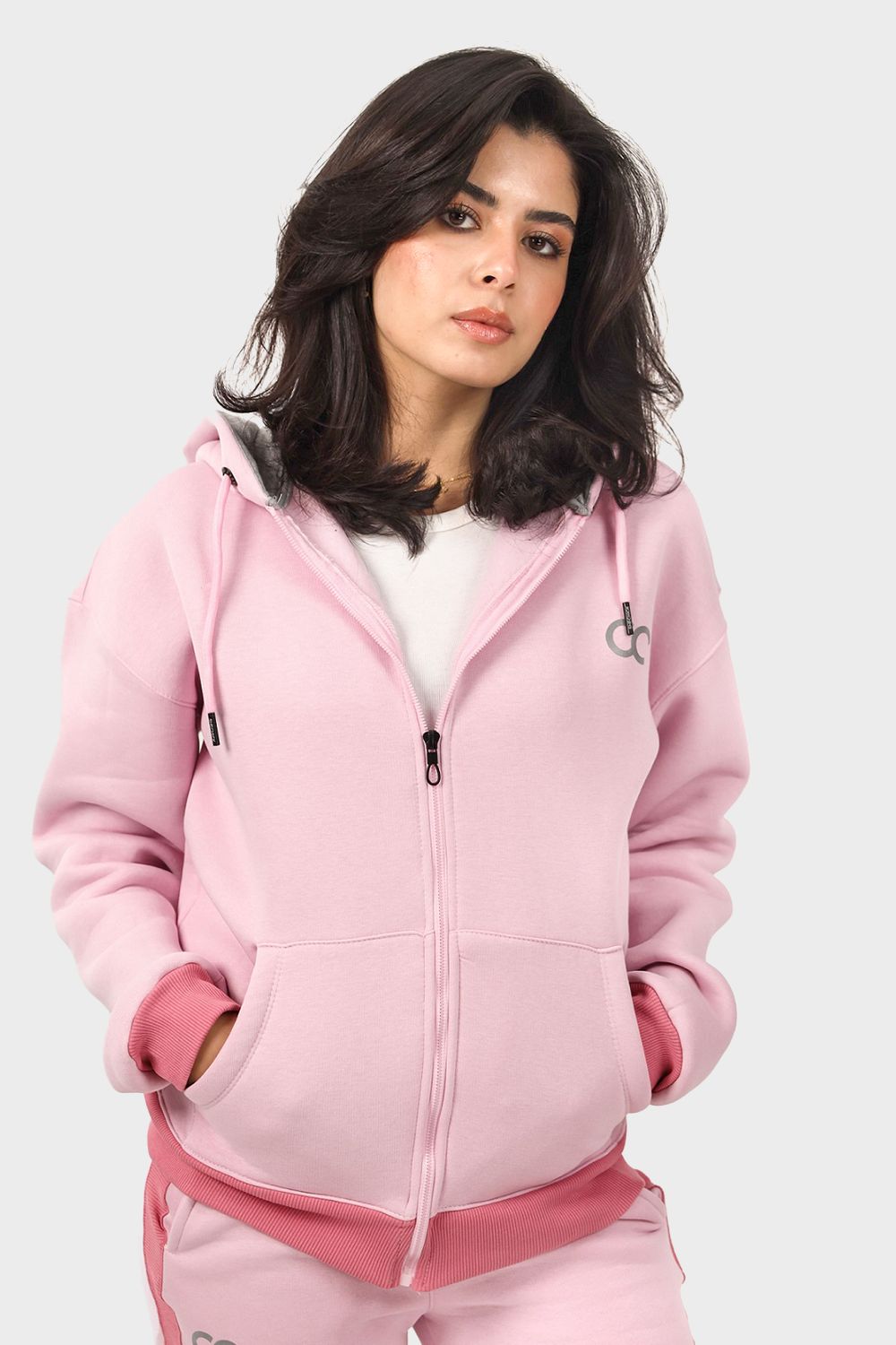 Bi-Tone Zip-up Hoodie