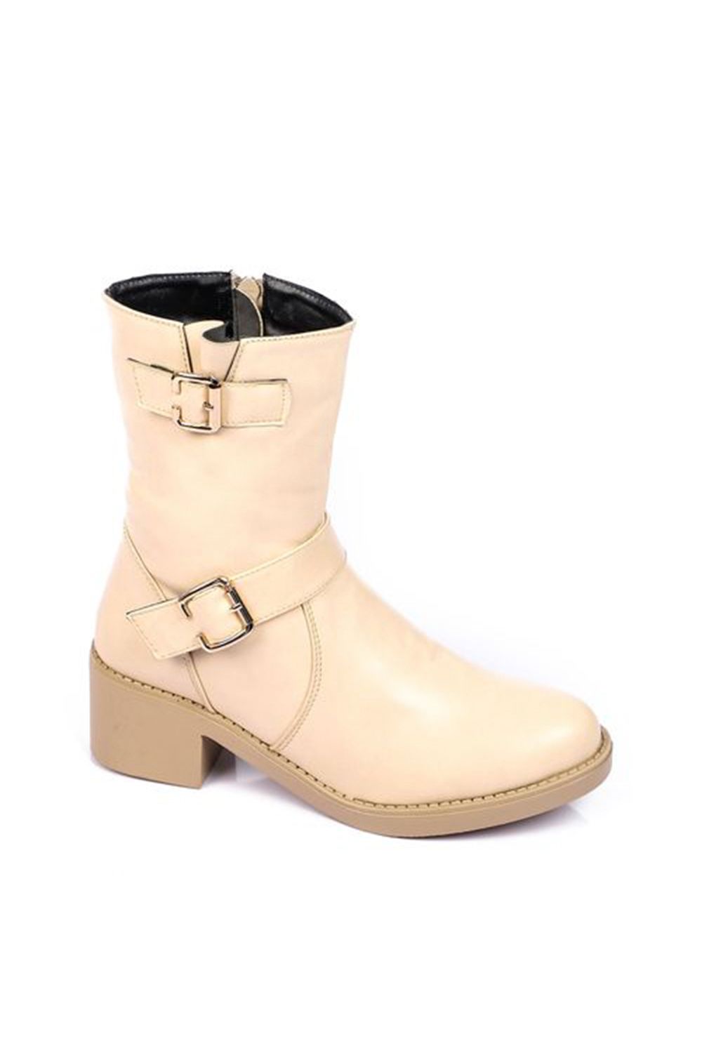 Side Decorative Buckle Half Boot