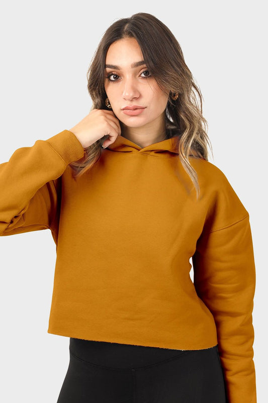 Unfinished Style Cropped Hoodie