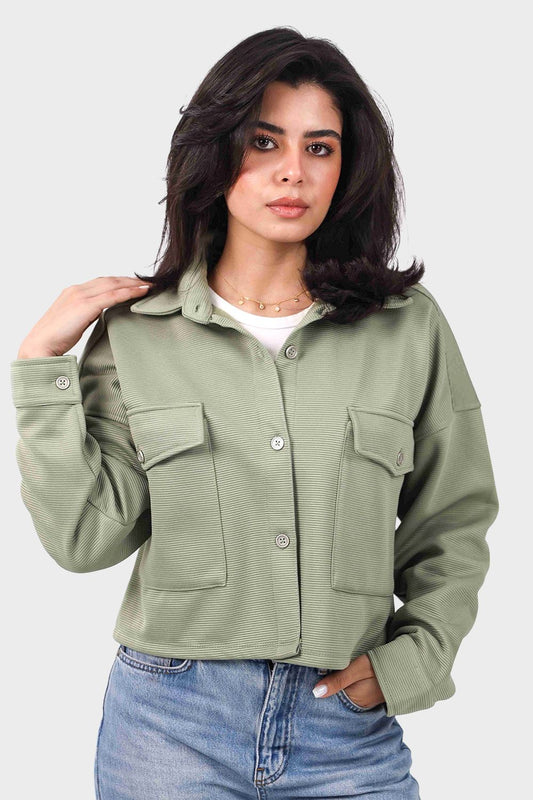 Ribbed Crop Shirt