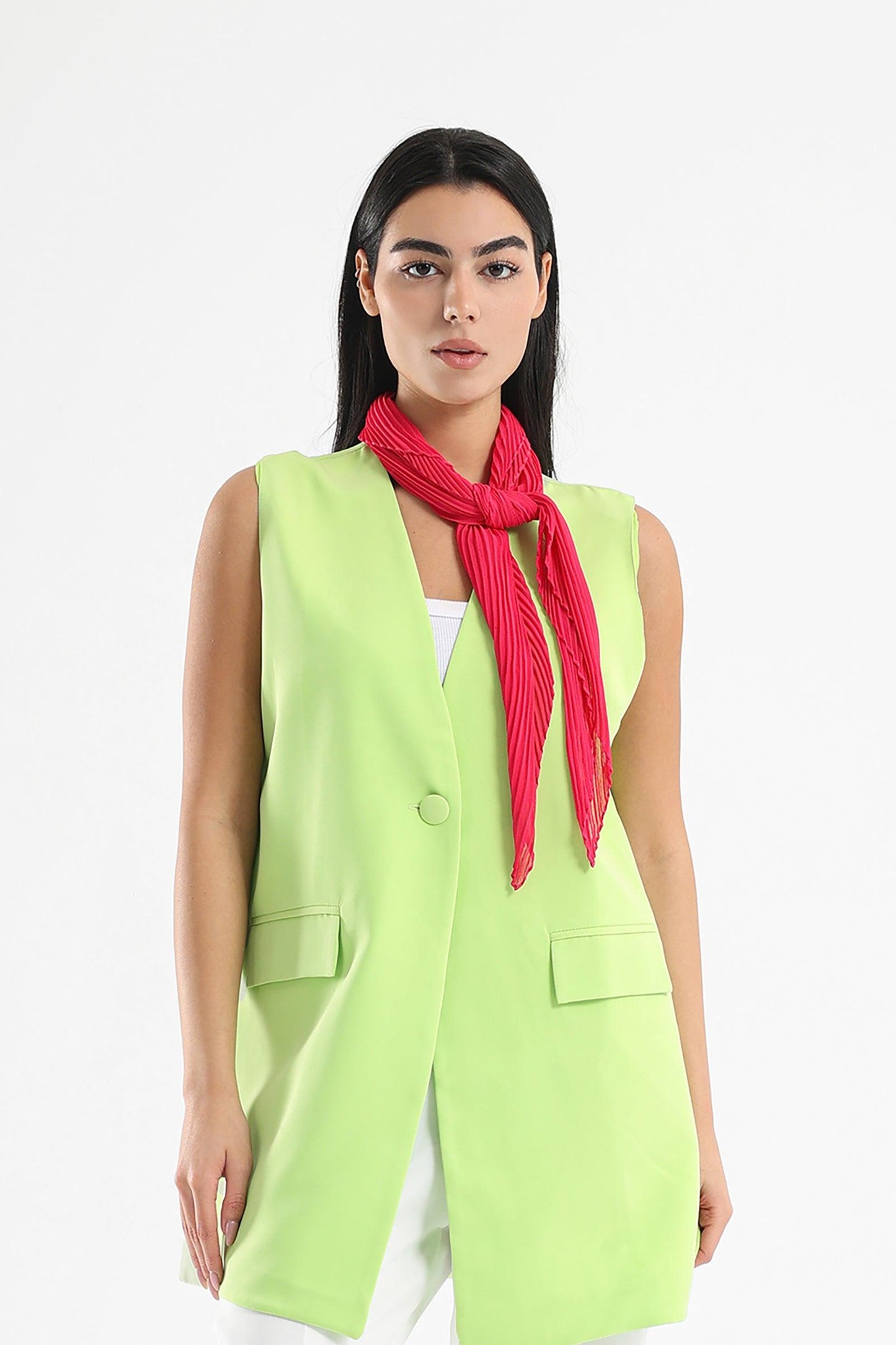 Fuchsia Chiffon Plisse Scarf