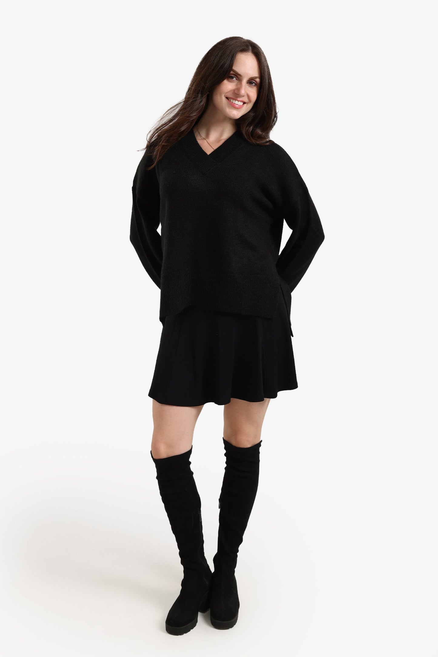 Folded Hem Wool Pullover