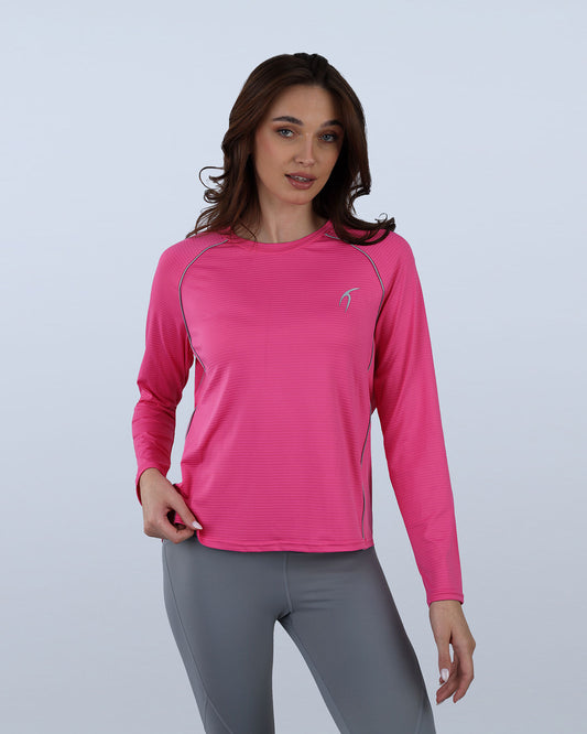 Fuchsia Slim Long Sleeve Sports Top