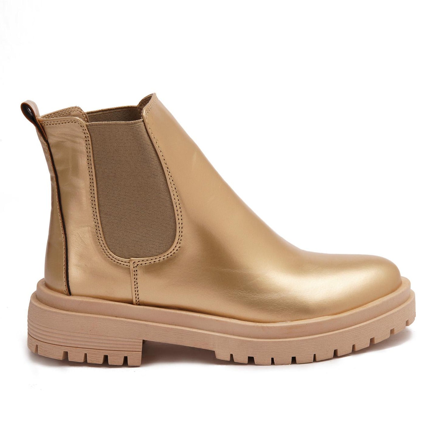 Gold Solid Ankle Boots